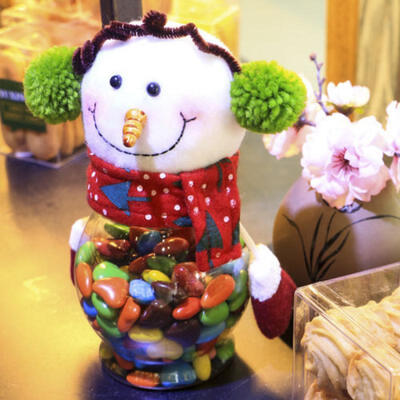 Christmas Candy Sealed Cans Transparent Plastic Snowman Cartoon Food Jars Gift