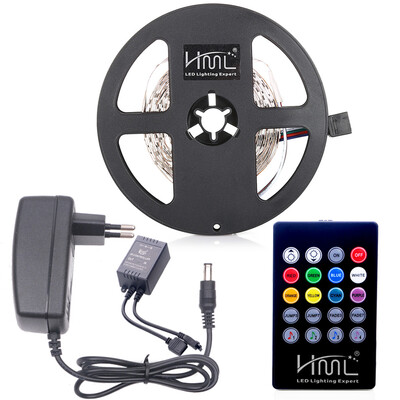 HML 5M 24W SMD2835 300 LEDs RGB Strip Light with IR 20 Keys Music Remote Controller&US DC Adapter 100 - 240V
HML 5M 24W SMD2835 300 LEDs RGB Strip Light with IR 20 Keys Music Remote Controller&US DC Adapter 100 - 240V