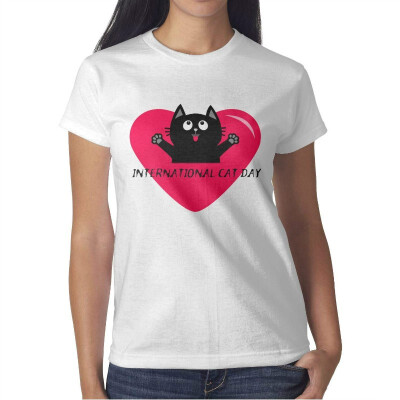 Womens a World cat Day International cat Day Cotton T-Shirt Short-Sleeve Interesting tee
Womens a World cat Day International cat Day Cotton T-Shirt Short-Sleeve Interesting tee
