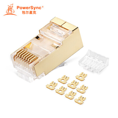 Baoer Xingke seven gold-plated shielded crystal head RJ45 two high six low three fork 50u two-piece 100 into PowerSync APTG00TB
Baoer Xingke seven gold-plated shielded crystal head RJ45 two high six low three fork 50u two-piece 100 into PowerSync APTG00TB