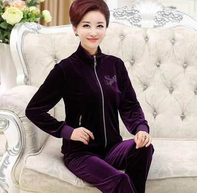 Middle aged&old gold velvet set really two piece jackets zipper womens dress mothers dress elastic belt trousers&au
Middle aged&old gold velvet set really two piece jackets zipper womens dress mothers dress elastic belt trousers&au