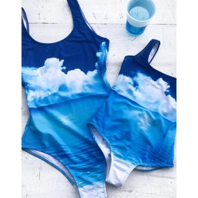 Family Matching Kids Women Bikini Jumpsuit One Piece Swimwear Swimsuit Monokini
