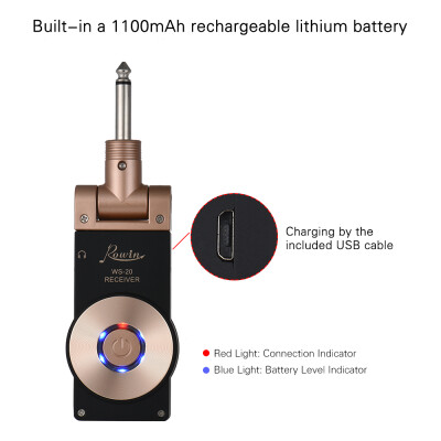 Rowin WS-20 24G Wireless Rechargeable Electric Guitar Transmitter Receiver Set 30 Meters Transmission Range with USB Charging Cab
Rowin WS-20 24G Wireless Rechargeable Electric Guitar Transmitter Receiver Set 30 Meters Transmission Range with USB Charging Cab