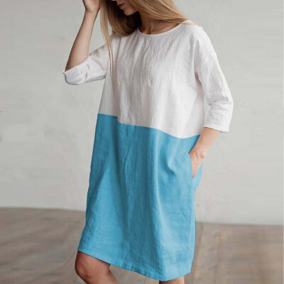New Arrival Spring Summer Autumn Cotton Linen Women Dress Three Quarter Sleeve Round Neck Loose Mini Dress with Pocket 5 Colors
New Arrival Spring Summer Autumn Cotton Linen Women Dress Three Quarter Sleeve Round Neck Loose Mini Dress with Pocket 5 Colors