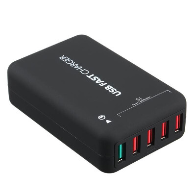 Quick Charge 30 5-Port 6A USB Desktop Charger Adapter Hub Multi Port USB Wall Charger Dock Station with 15m Free Cable Intellige
Quick Charge 30 5-Port 6A USB Desktop Charger Adapter Hub Multi Port USB Wall Charger Dock Station with 15m Free Cable Intellige