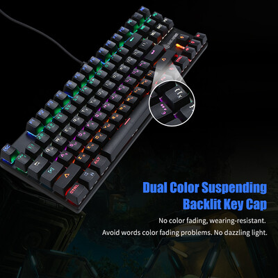 MAGIC-REFINER Mechanical Keyboard 87-key Gaming Keyboard Blue Switch N-Key Rollover Keyboard with Russian&English Languages fo
MAGIC-REFINER Mechanical Keyboard 87-key Gaming Keyboard Blue Switch N-Key Rollover Keyboard with Russian&English Languages fo