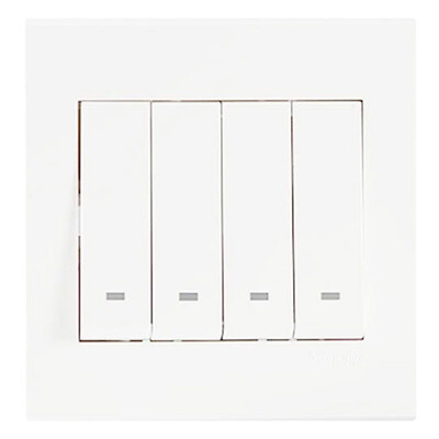 Schneider (Schneider) switch socket switch panel four open dual control switch superior series of white
Schneider (Schneider) switch socket switch panel four open dual control switch superior series of white
