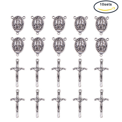 PH PANDAHALL 10 Sets Tibetan Style Rosary Cross Center Cross Pendants Oval Chandelier Links
PH PANDAHALL 10 Sets Tibetan Style Rosary Cross Center Cross Pendants Oval Chandelier Links