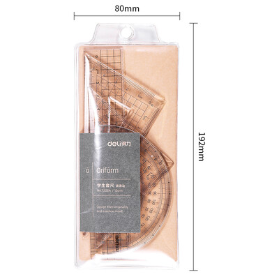 Deli deli 15cm kraft paper series students wave side ruler triangle ruler protractor drawing combination set ruler 4 piece set 72004
Deli deli 15cm kraft paper series students wave side ruler triangle ruler protractor drawing combination set ruler 4 piece set 72004