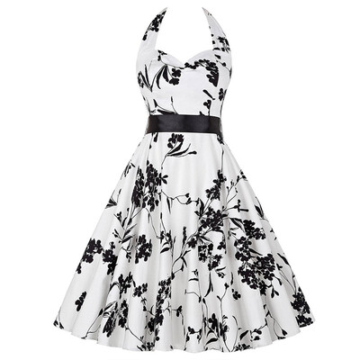 Sexy Women Dresses Dot Floral Print 50s 60s Floral Halter Strapless Retro Vintage Summer Dress Backless Skater Party Dress
Sexy Women Dresses Dot Floral Print 50s 60s Floral Halter Strapless Retro Vintage Summer Dress Backless Skater Party Dress
