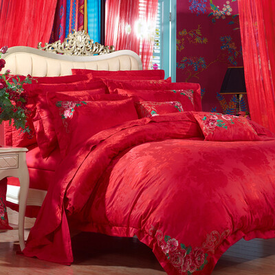Fuga FUANNA produced holy flower cotton jacquard bed four-piece cotton wedding embroidery bed kit 15 m bed 203 229cm red
Fuga FUANNA produced holy flower cotton jacquard bed four-piece cotton wedding embroidery bed kit 15 m bed 203 229cm red