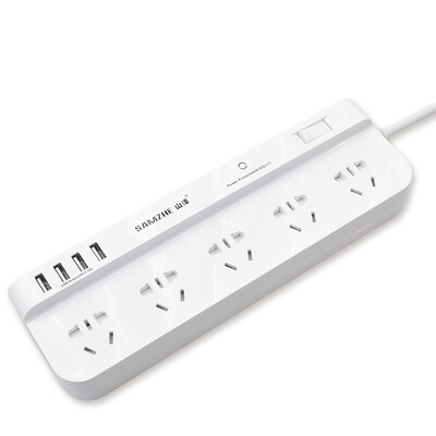 Shanze (SAMZHE) SZ-600A smart fast charge 4-port USB phone flat panel charger plug / wiring board / 5-bit plug board with child safety door 3 m white
Shanze (SAMZHE) SZ-600A smart fast charge 4-port USB phone flat panel charger plug / wiring board / 5-bit plug board with child safety door 3 m white