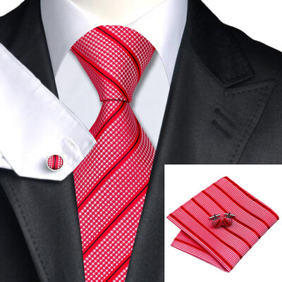 N-0526 Vogue Men Silk Tie Set Red Stripe Necktie Handkerchief Cufflinks Set Ties For Men Formal Wedding Business wholesale
N-0526 Vogue Men Silk Tie Set Red Stripe Necktie Handkerchief Cufflinks Set Ties For Men Formal Wedding Business wholesale