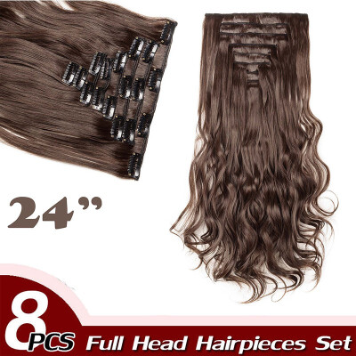 17" Curly Hair Full Head Clip in Hair Extensions Synthetic 8 Piece 18 Clips Hairpiece Long Wave Trendy Design for Women
17" Curly Hair Full Head Clip in Hair Extensions Synthetic 8 Piece 18 Clips Hairpiece Long Wave Trendy Design for Women