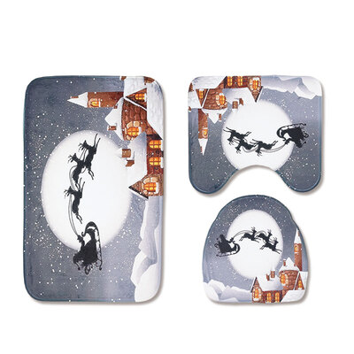 Christmas Toilet Seat Three-Piece Non-Slip Absorbent Bathroom Mat
Christmas Toilet Seat Three-Piece Non-Slip Absorbent Bathroom Mat