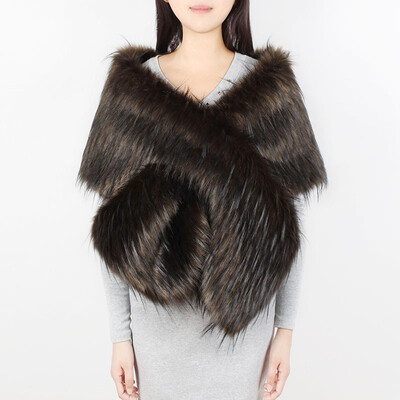 Elegant Women Faux fur shawl Ladies Wedding Dress Soft Fox Hair Wraps Scarf Winter Warm Bride Cape
Elegant Women Faux fur shawl Ladies Wedding Dress Soft Fox Hair Wraps Scarf Winter Warm Bride Cape