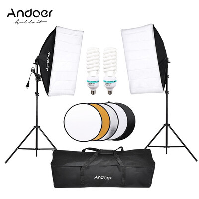 Andoer Photography Studio Softbox Lighting Tent Kit Photo Video Equipment 2 135W Bulb 2 Light Stand 2 Softbox 1 60cm 5in1
Andoer Photography Studio Softbox Lighting Tent Kit Photo Video Equipment 2 135W Bulb 2 Light Stand 2 Softbox 1 60cm 5in1