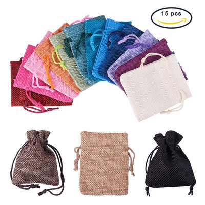 PH PANDAHALL 15pcs Burlap Bags Drawstring Gift Bags Favour Bags Sacks Pouches 
PH PANDAHALL 15pcs Burlap Bags Drawstring Gift Bags Favour Bags Sacks Pouches