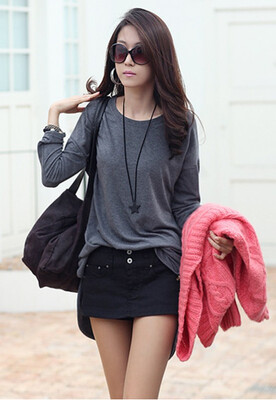 Casual Women Loose T-Shirt Long Sleeve Zipper Detail Slouchy Pullover Long Tops Shirt Grey
Casual Women Loose T-Shirt Long Sleeve Zipper Detail Slouchy Pullover Long Tops Shirt Grey