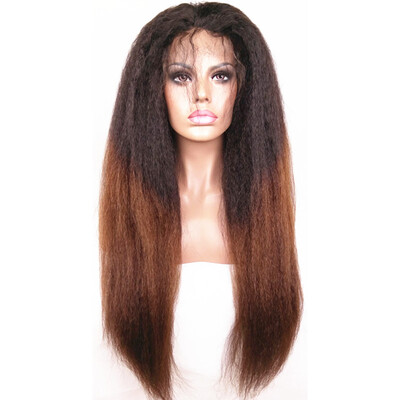 N..W. Brazilian virgin human hair Full lace wigs T1b/4 Ombre color Kinky straight wigs with baby hair for black women
N..W. Brazilian virgin human hair Full lace wigs T1b/4 Ombre color Kinky straight wigs with baby hair for black women