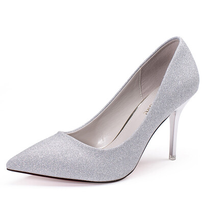 Ruhe RUXI side empty single shoes female pointed fine high heels sequins Geliite diamond Korean women's shoes silver 39
Ruhe RUXI side empty single shoes female pointed fine high heels sequins Geliite diamond Korean women's shoes silver 39