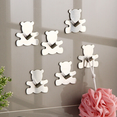 Ou Runzhe hook stainless steel paste type bear hooking paste multi-purpose kitchen bathroom storage stick hook coat hook large 6 Pack
Ou Runzhe hook stainless steel paste type bear hooking paste multi-purpose kitchen bathroom storage stick hook coat hook large 6 Pack