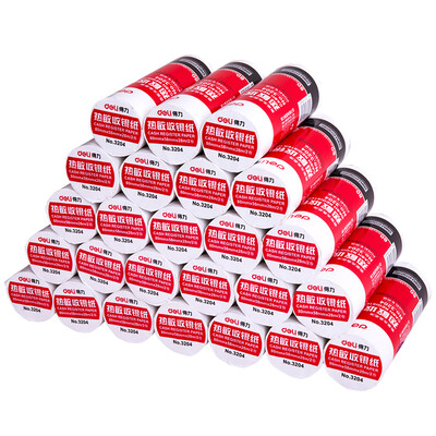 Deli 80mm 58mm thermal cash register paper cash register printing paper supermarket small ticket printing paper 27 m volume 50 volumes box 3204
Deli 80mm 58mm thermal cash register paper cash register printing paper supermarket small ticket printing paper 27 m volume 50 volumes box 3204