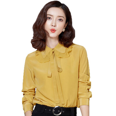 Fubixi FUBIXIAN spring women pure color doll collar with chiffon shirt D4181 yellow L
Fubixi FUBIXIAN spring women pure color doll collar with chiffon shirt D4181 yellow L