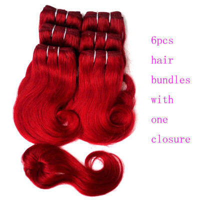 Violet Hair Products Brazilian human virgin hair Body Wave with closure Wet And Wavy 6 pcs with closure red color short hair 8inch
Violet Hair Products Brazilian human virgin hair Body Wave with closure Wet And Wavy 6 pcs with closure red color short hair 8inch