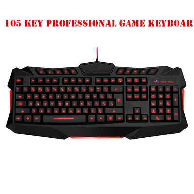 105 key Ergonomic design wired gaming keyboard LED backlight USB powered desktop computer computer peripherals
105 key Ergonomic design wired gaming keyboard LED backlight USB powered desktop computer computer peripherals