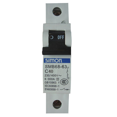 Simon Electric (simon) SMB68-63C40 Standard Miniature Circuit Breaker 1P40A Unipolar Home Air Open
Simon Electric (simon) SMB68-63C40 Standard Miniature Circuit Breaker 1P40A Unipolar Home Air Open