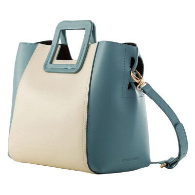 

And Jane JESSIEJANE handbags new fashion women's casual shoulder bag Messenger bag leather bag JJSBD13165618F white with blue