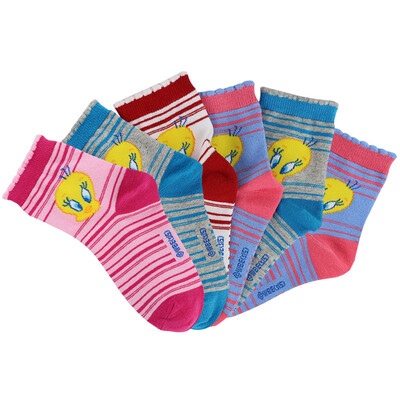 Tweety Cui Di female children socks children cute cartoon stripes in the tube cotton socks 6 pairs of 16-18CM 3-5 years old
Tweety Cui Di female children socks children cute cartoon stripes in the tube cotton socks 6 pairs of 16-18CM 3-5 years old