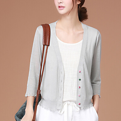 CITYPLUS Arts Fan Sen Department of the sleeve short jacket leisure outside take a small shawl sweater cardigan women CWYC171159 light gray
CITYPLUS Arts Fan Sen Department of the sleeve short jacket leisure outside take a small shawl sweater cardigan women CWYC171159 light gray