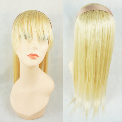 613 Straight Human Hair Seamless Hairband Bangs Top Piece Hair Topper Hairpiece free shipping Soft&Smooth 
613 Straight Human Hair Seamless Hairband Bangs Top Piece Hair Topper Hairpiece free shipping Soft&Smooth