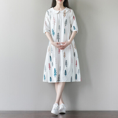 CITYPLUS Arts & Crafts Christmas Tree Print Doll Collar Dresses Top Five Skirt Long Sleeve Skirt CWQZ172364 White L
CITYPLUS Arts & Crafts Christmas Tree Print Doll Collar Dresses Top Five Skirt Long Sleeve Skirt CWQZ172364 White L