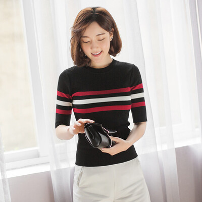 VIVAHEART Korean casual striped T-shirt round neck Sleeve sweater T-shirt VWYC172450 Black
VIVAHEART Korean casual striped T-shirt round neck Sleeve sweater T-shirt VWYC172450 Black