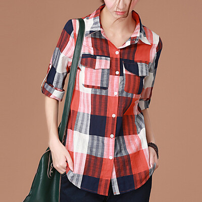 CITYPLUS Arts Fenson Lattice Fashion Casual Long Sleeve Shirt Female CWCC171160 Blue Orange Grid
CITYPLUS Arts Fenson Lattice Fashion Casual Long Sleeve Shirt Female CWCC171160 Blue Orange Grid