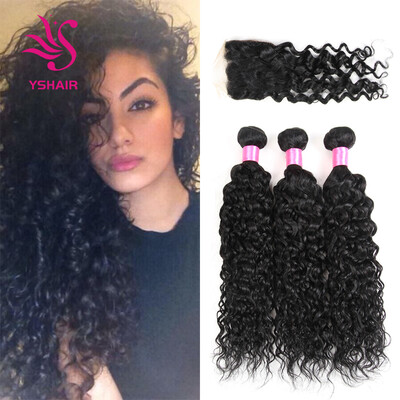 YS HAIR 7A Grade Brazilian Water Wave 3 Bundles with Closure Uprocessed Virgin hair with 4"4" lace closure free part
YS HAIR 7A Grade Brazilian Water Wave 3 Bundles with Closure Uprocessed Virgin hair with 4"4" lace closure free part