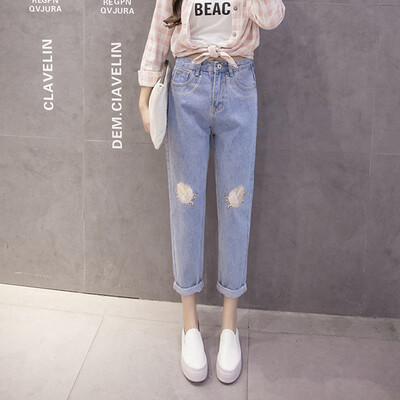Long Yue Women&39s High Waist Jeans Embroidered Flowers Harlan Pants Crimping Pants LWKN173308 Light Blue L
Long Yue Women&39s High Waist Jeans Embroidered Flowers Harlan Pants Crimping Pants LWKN173308 Light Blue L