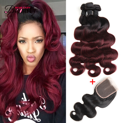 Ombre Brazilian Hair T1B/99J 3 Bundles With Closure Muse Lady Beauty Hair Products Burgundy Weave Bundles Brazilian Body Wave
Ombre Brazilian Hair T1B/99J 3 Bundles With Closure Muse Lady Beauty Hair Products Burgundy Weave Bundles Brazilian Body Wave