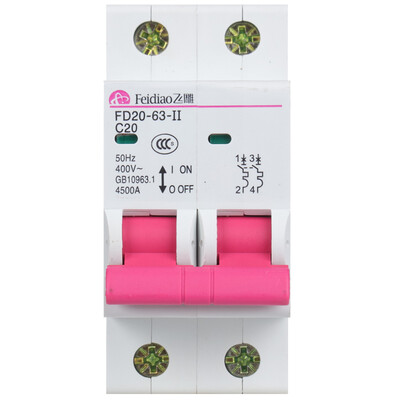 Feidiao feidiao air switch household small circuit breaker open 2P two-stage 20a power open 2P-C20
Feidiao feidiao air switch household small circuit breaker open 2P two-stage 20a power open 2P-C20