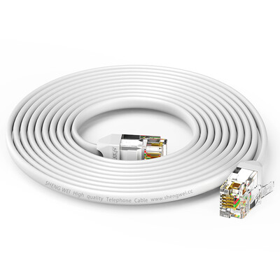 Win shengwei telephone line 4-core plane multi-strand flat 30 meters white 6P4C finished RJ11 with crystal head cable TC-1300B
Win shengwei telephone line 4-core plane multi-strand flat 30 meters white 6P4C finished RJ11 with crystal head cable TC-1300B