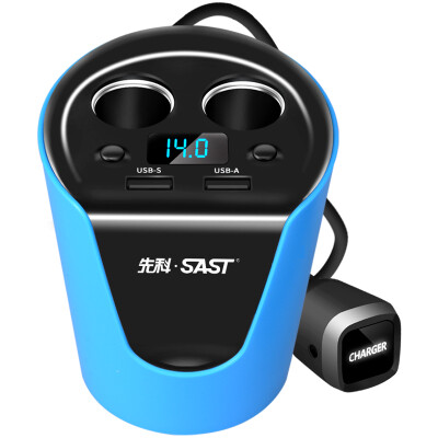 SAST Car charger cigarette lighter T01 blue car dual usb one tow two quick charge independent switch cup charge
SAST Car charger cigarette lighter T01 blue car dual usb one tow two quick charge independent switch cup charge