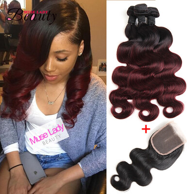 Muse Lady Beauty Brazilian Human Hair Body Wave Virgin Hair Extension T1B99J Color 100 Human Hair Weaves 3 Bundles with Closur
Muse Lady Beauty Brazilian Human Hair Body Wave Virgin Hair Extension T1B99J Color 100 Human Hair Weaves 3 Bundles with Closur