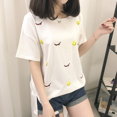 VIVAHEART Korean casual fashion smiley print T-shirt round neck short sleeve jacket female VWTD174133 white M
VIVAHEART Korean casual fashion smiley print T-shirt round neck short sleeve jacket female VWTD174133 white M