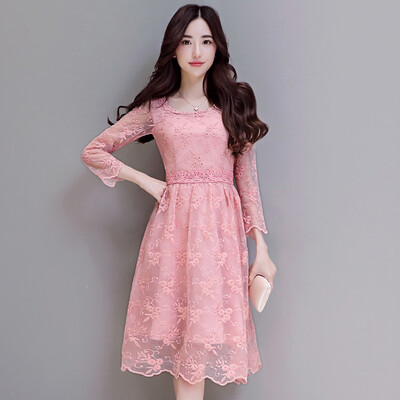 A pond morning 2017 autumn sexy Slim dress lace sleeves in the long section S71R0542A26XL pink
A pond morning 2017 autumn sexy Slim dress lace sleeves in the long section S71R0542A26XL pink