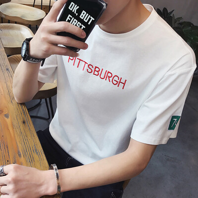 Le Xiyuan short-sleeved T-shirt summer men's letters printed round neck collar shirt male T521 white 2XL
Le Xiyuan short-sleeved T-shirt summer men's letters printed round neck collar shirt male T521 white 2XL