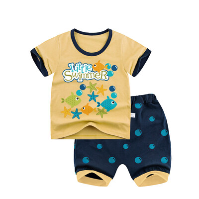 Yue Tong Lai children's suit summer boy short-sleeved T-shirt harem pants suit summer Y1908 swimming small fish 120
Yue Tong Lai children's suit summer boy short-sleeved T-shirt harem pants suit summer Y1908 swimming small fish 120