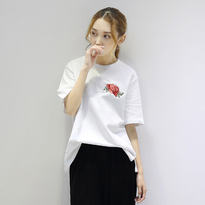 City Plus CITYPLUS Artistic Loose Round Collar Rose Embroidery Casual T-Shirt Female CWTD173453 White L
City Plus CITYPLUS Artistic Loose Round Collar Rose Embroidery Casual T-Shirt Female CWTD173453 White L